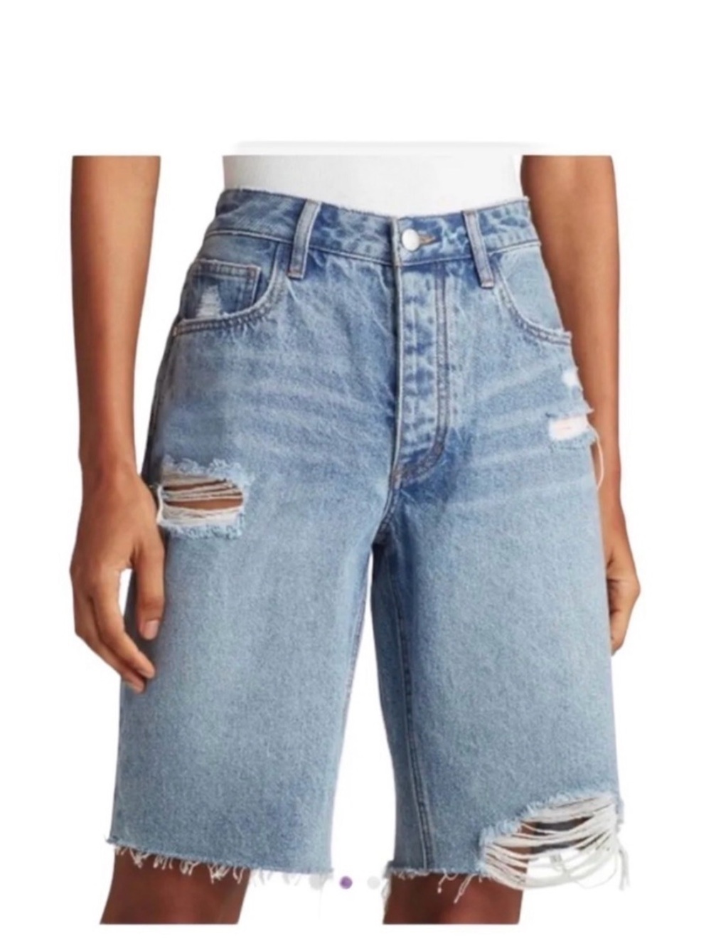 NWT JOE’S Jeans Winkler Blue Cutoff Distressed Denim Bermuda Shorts Sz 28